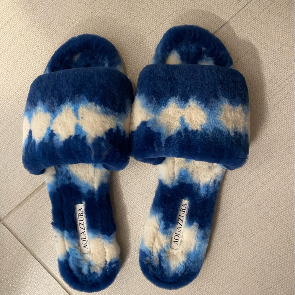 AQUAZURRA tie-dye mink slides